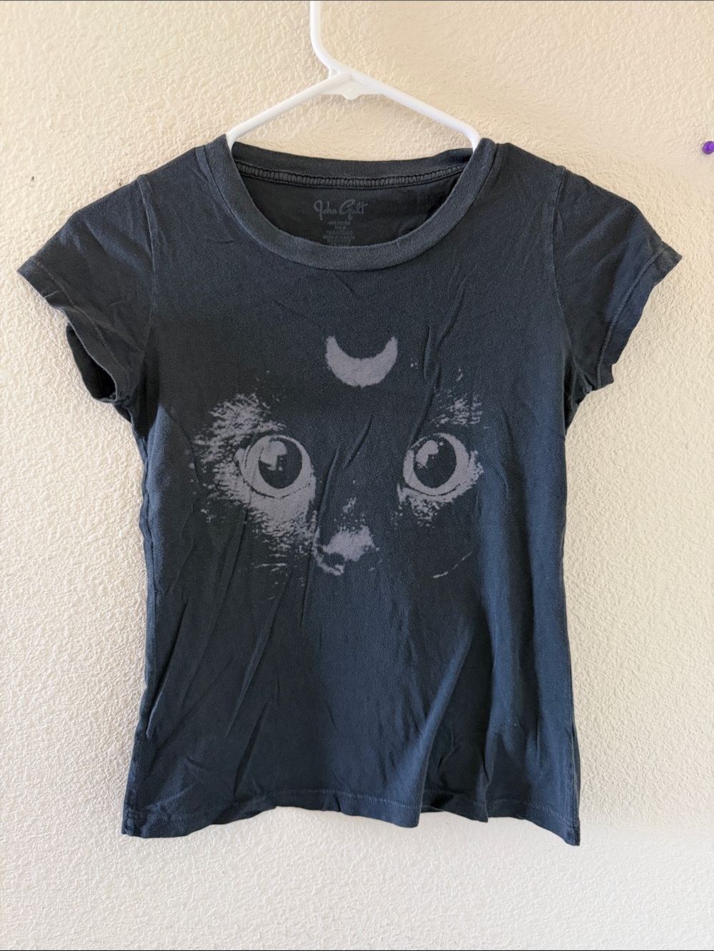 Brandy Melville Black chloe Crescent Moon Cat top